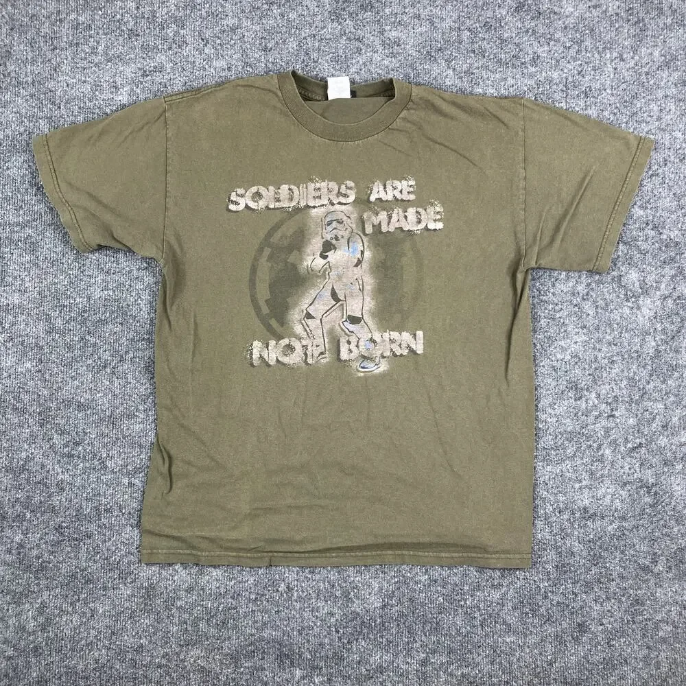 Star Wars T-Shirt‎ Mens Size M Green Stormtrooper Graphic Soldiers Made Not Born